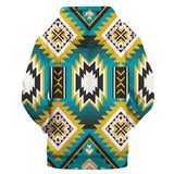 Powwow Store gb nat00517 turquoise geometric pattern 3d hoodie