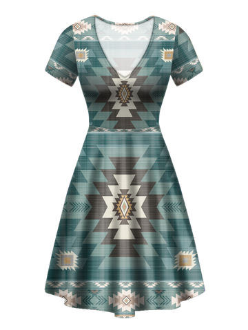 V-ND0029 Pattern Native V-Neck Dress