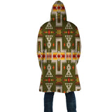 GB-NAT00062-12 Dark Green Tribe Design Native American Cloak