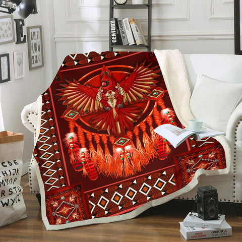 Powwow StoreBLK0006 Red Mandala Thunderbird Blanket