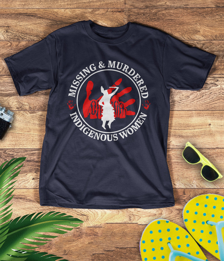 TS0054 I Wear Red For My Sisters Native American Stop MMIW Red Hand No More Stolen Sisters 3D T-Shirt