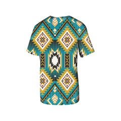 Powwow Store gb nat00517 turquoise geometric pattern baseball jersey