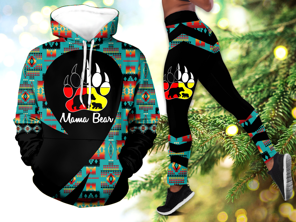 Powwow StoreHLS00288 Pattern Native 3D Hoodie Legging Set