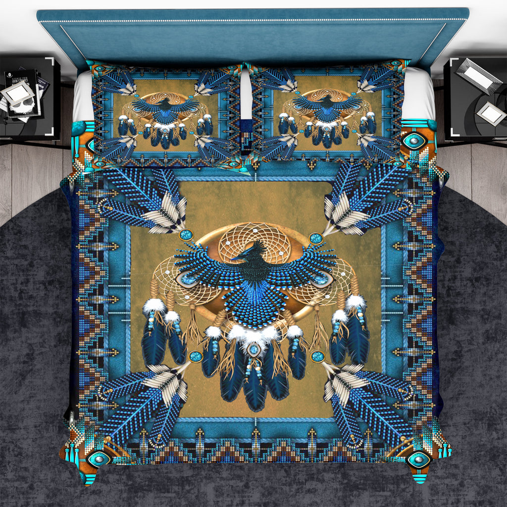 BDS-00021  Blue Thunderbird Mandala Bedding Set