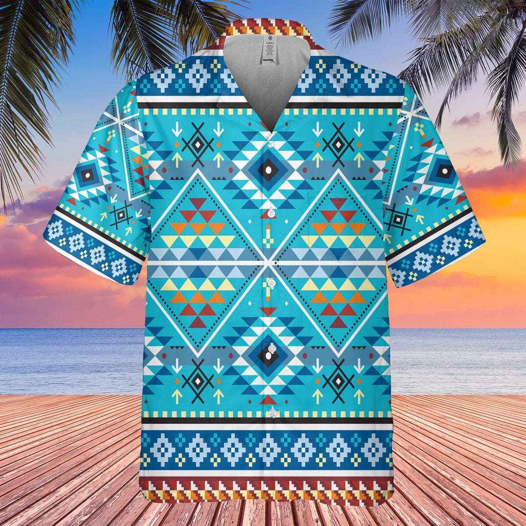 Powwow StoreGBHW00024 Pattern Black Hawaiian Shirt 3D