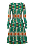 Powwow Store gb nat00062 08 green design native long sleeve dress