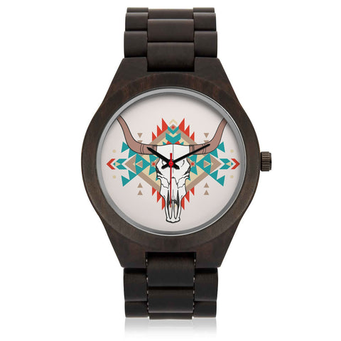 White Bison Native American Wood Watch