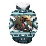 Powwow Store chief running horse 3d hoodie