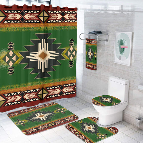 Powwow Store gb nat0001 southwest green symbol bathroom set