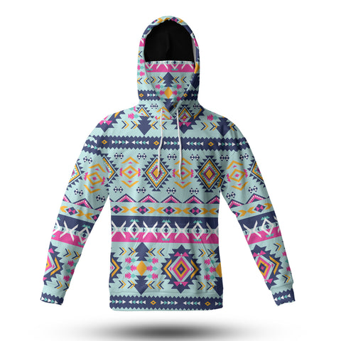 Powwow StoreHWM0009 Pattern Tribal Native 3D Hoodie With Mask