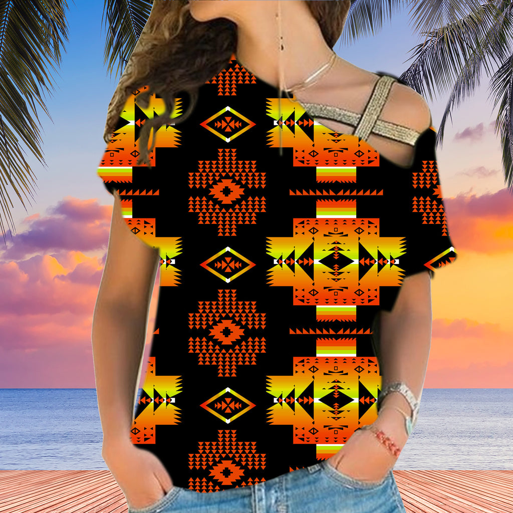 Powwow StoreGBNAT0072006 Native American Cross Shoulder Shirt