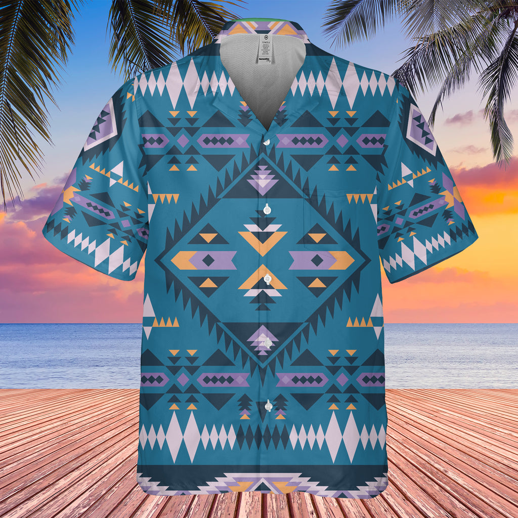 Powwow StoreGBHW00023 Pattern Black Hawaiian Shirt 3D