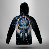 Powwow Store gb nat00010 galaxy dreamcatcher wolf 3d native american 3d hoodie with mask