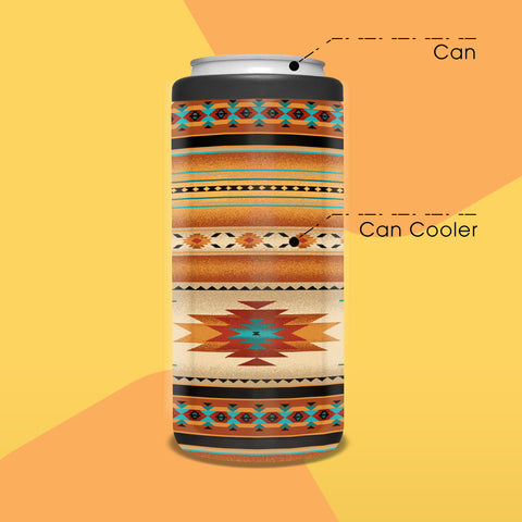 GB-NAT00559 Yellow Native Pattern Can Cooler