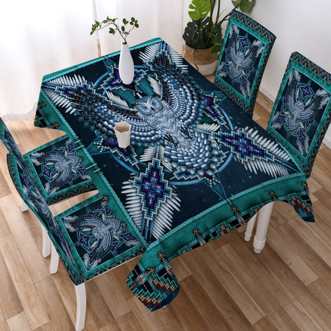 TB0002 - Pattern Blue Mandala American Tablecloth