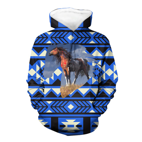 Powwow Store gb nat00428 02 brown white horse native 3d hoodie