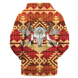 Powwow Store gb nat00523 arrow skull bison head 3d hoodie