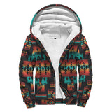 Navy Native Tribes Pattern Native American AOP Sherpa Hoodies