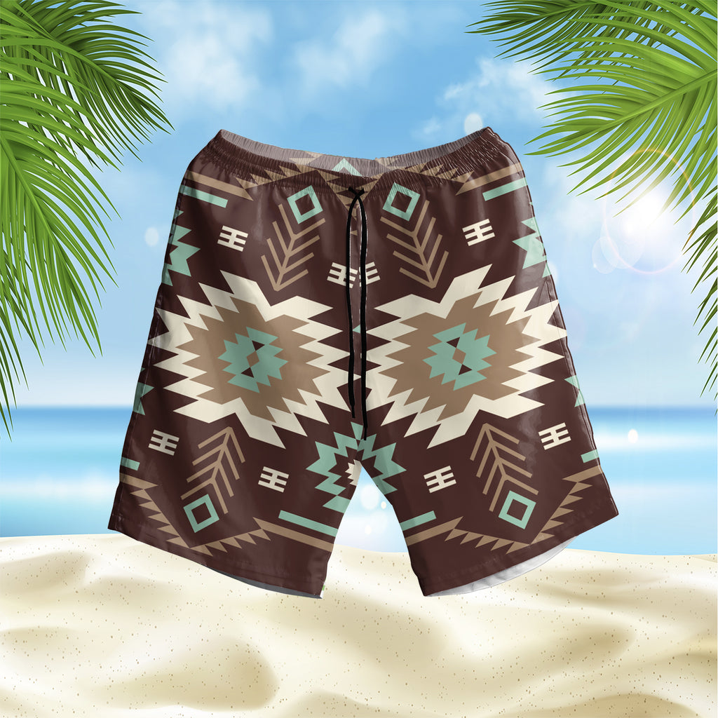 GB-NAT00737 Pattern Native Hawaiian Shorts