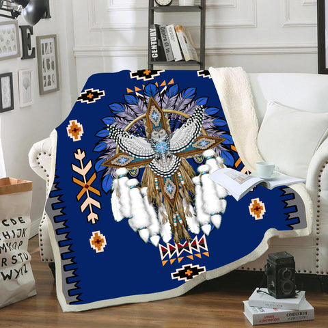 Powwow StoreBLK0008   Headdress Thunderbird  Native Blanket