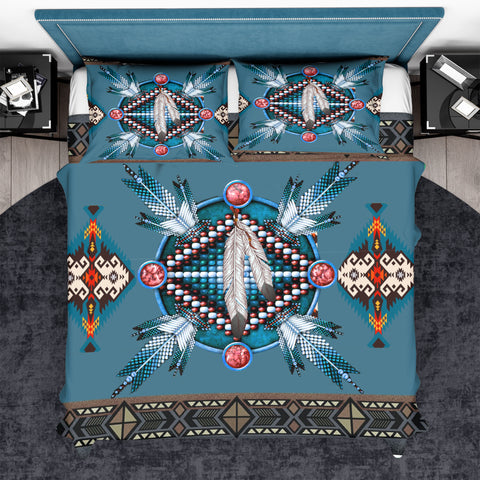 GB-NAT00640-02 Mandala Feather Native  Native Bedding Set