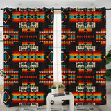 GB-NAT00402 Black Pattern Native Living Room Curtain