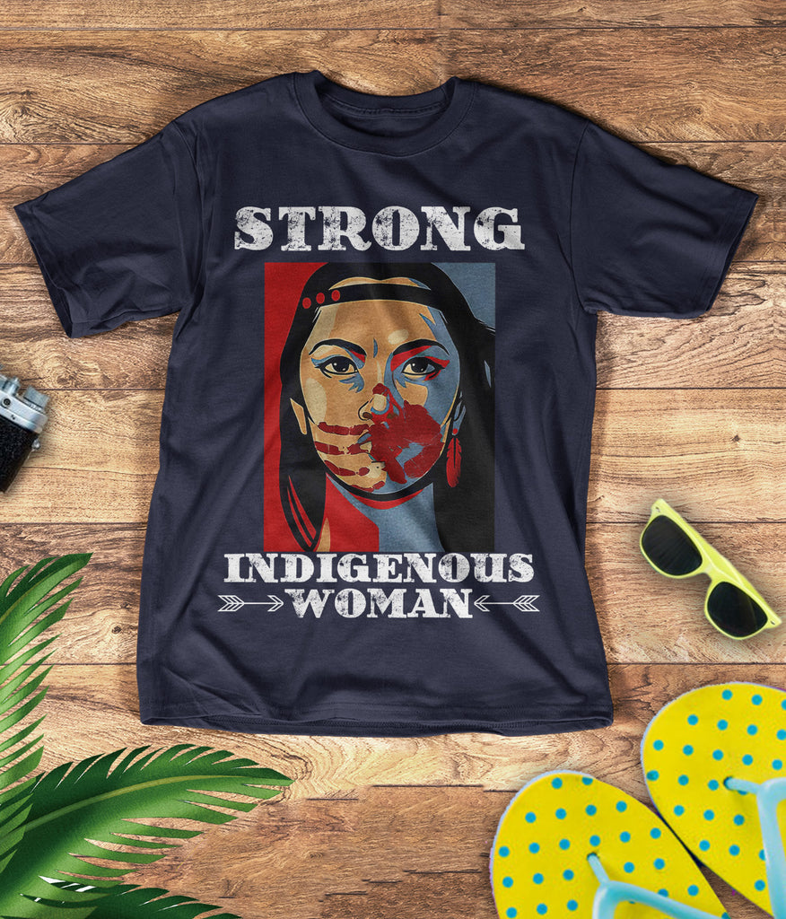 Powwow StoreTS0052 I Wear Red For My Sisters Native American Stop MMIW Red Hand No More Stolen Sisters 3D TShirt