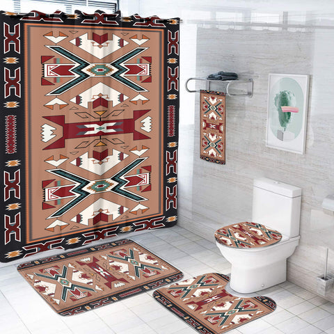 GB-NAT0002 Orange Geometric Bathroom Set