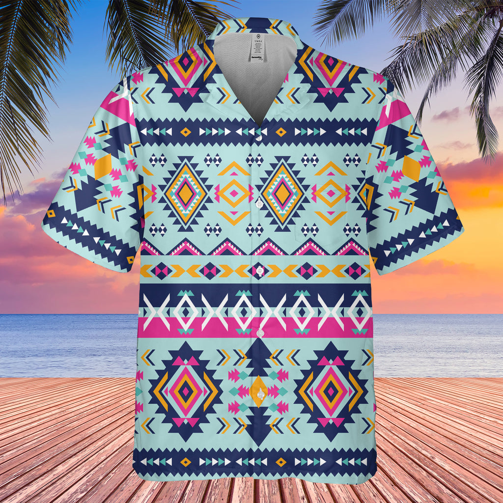 Powwow StoreGBHW00022 Pattern Black Hawaiian Shirt 3D