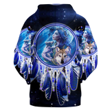 Powwow Store gb nat00358 girl wolves dream catcher 3d hoodie