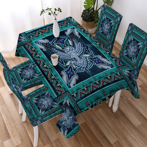 TB0003 - Pattern Blue Mandala American Tablecloth