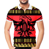 GB-NAT00048-01 Red Phoenix Native American Polo T-Shirt 3D