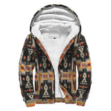 Black Tribe Border Native American AOP Sherpa Hoodie