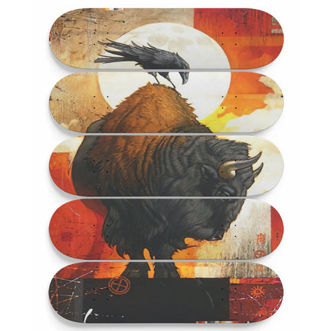 Bison & Raven Native American 5 Skateboard Wall Art