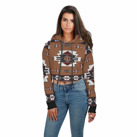 United Tribes Native American AOP Crop Hoodie