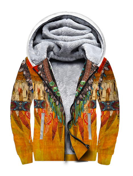 GB-NAT00562 Wolf Necklace Pattern 3D Fleece Hoodie