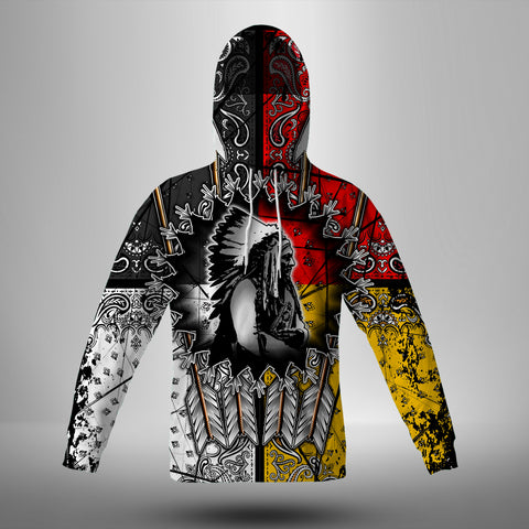 GB-NAT00015 Chief Arrow Native American 3D Hoodie With Mask