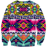 Neon Colors Pattern Native American 3D Sweatshirt