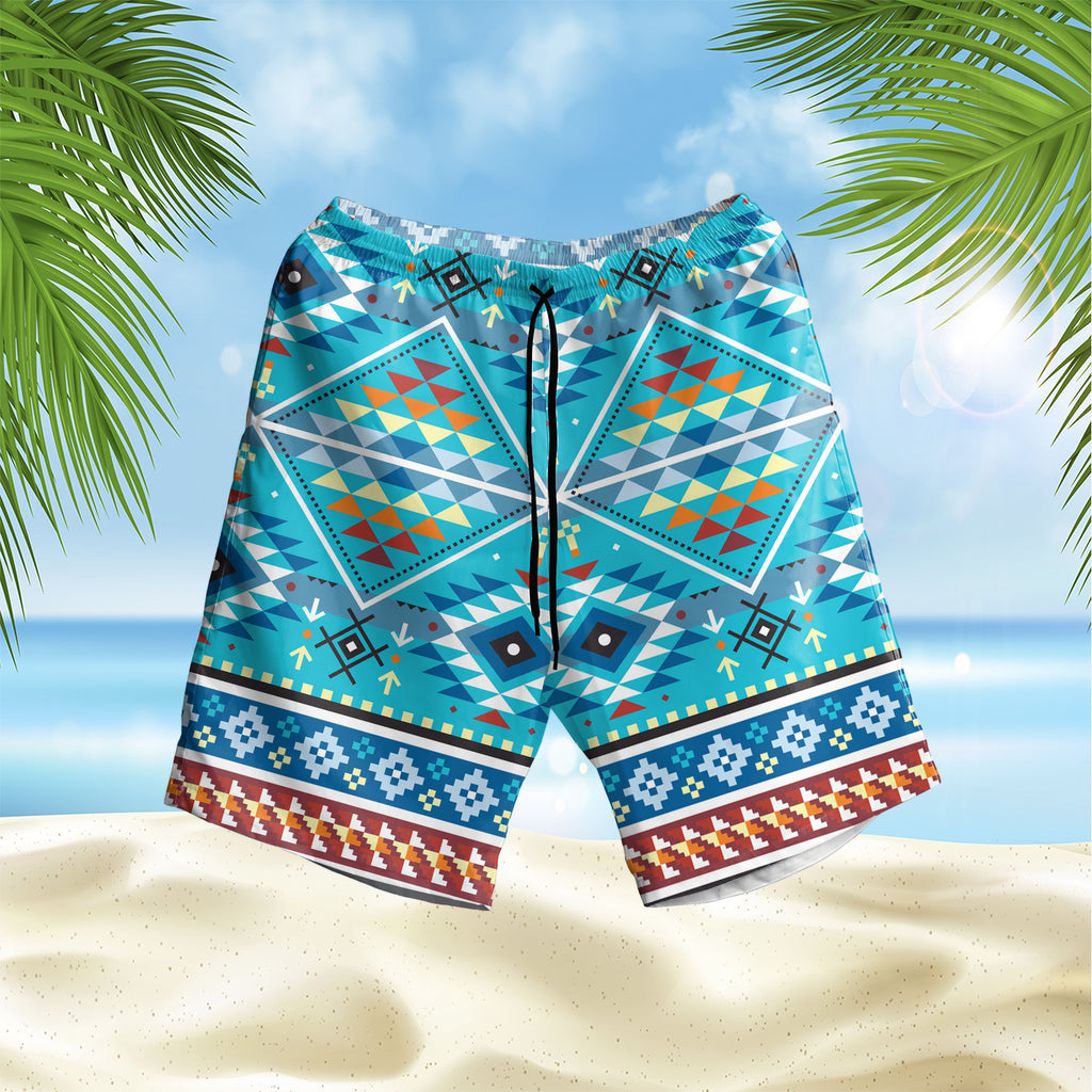 Powwow StoreGBNAT00739 Pattern Native Hawaiian Shorts