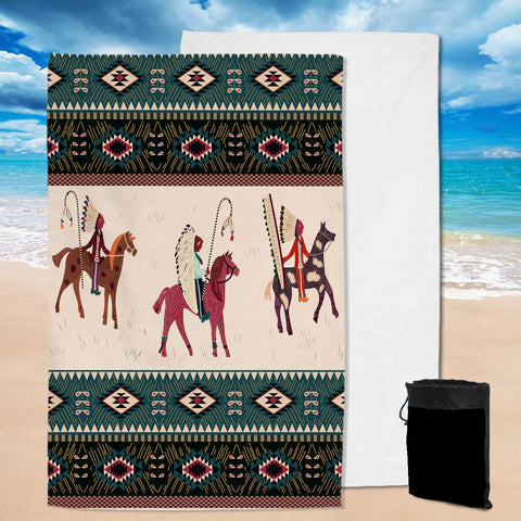 GB-NAT00284	Native American Chief Horse Pool Beach Towel