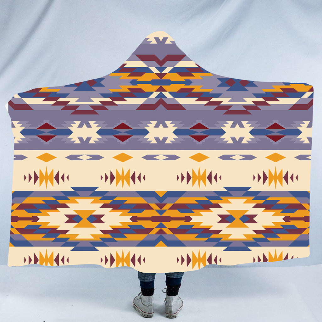 Powwow StoreHDB040 Pattern Native American Design Hooded Blanket