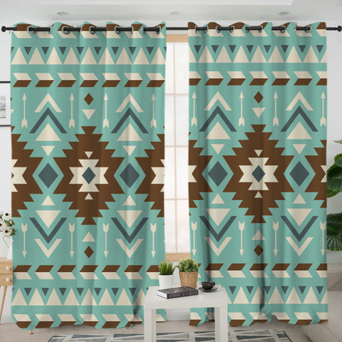 GB-NAT00778 Pattern  Native American Living Room Curtain