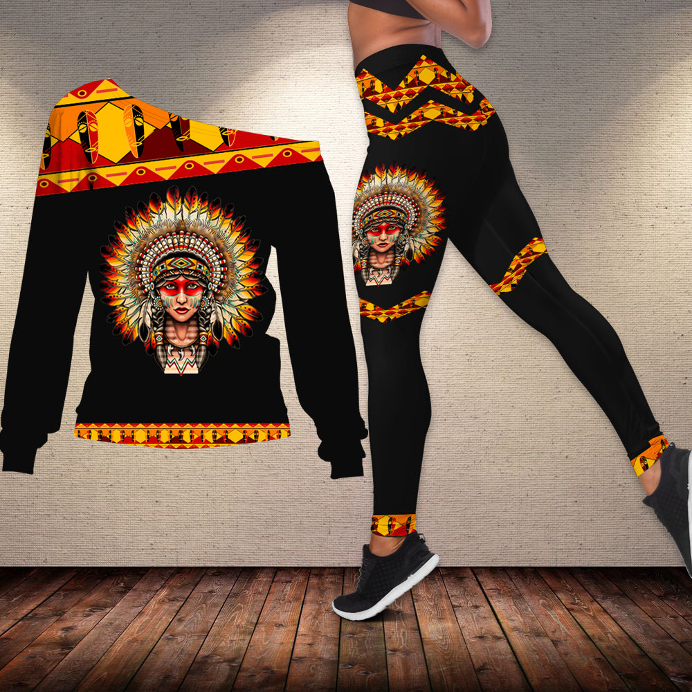 Powwow Store gb nat00382 native girl off shoulder sweater legging set