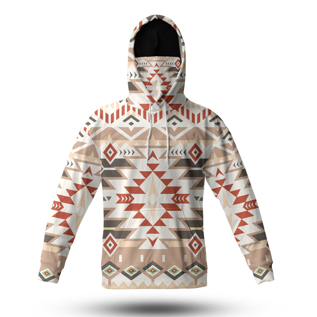 Powwow StoreHWM0019 Pattern Tribal Native 3D Hoodie With Mask