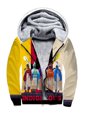 Powwow StoreGBNAT00616 Native American Indigenous 3D Fleece Hoodie