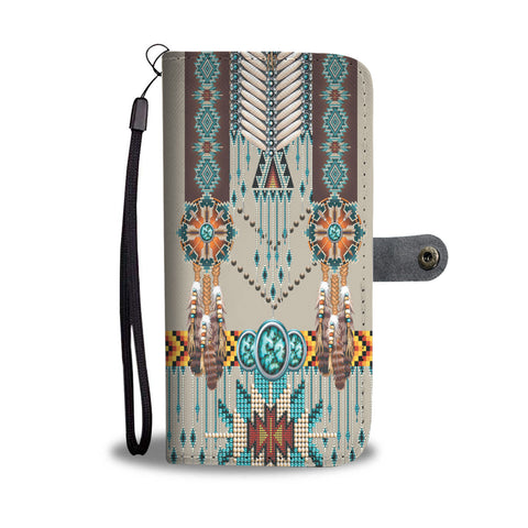 Turquoise Blue Pattern Breastplate Native American Wallet Phone Case GB-NAT00069-WCAS01