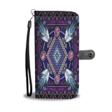 Powwow Store gb nat00023 wcas04 naumaddic arts dark purple native american wallet phone case