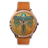 Powwow Store gb nat00081 watc01 blue thunderbird native american rose gold watch