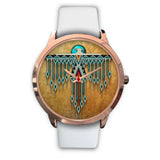 Powwow Store gb nat00081 watc01 blue thunderbird native american rose gold watch