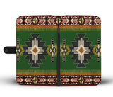 Powwow Store southwest green symbol native american wallet phone case